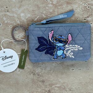 VERA BRADLEY DISNEY LILO & STITCH ZIP ID CASE:NWT STITCH LEAFY BLOOMS CHAMBRAY